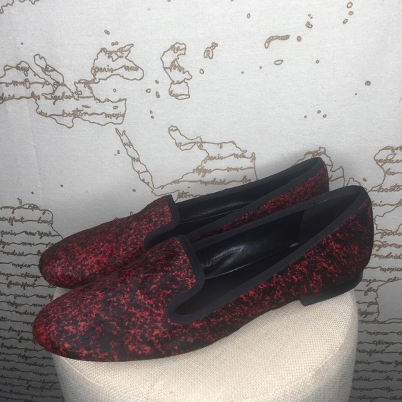 Nine West Size 11 Red Calf Hair Leather Flats - Picture 6 of 15